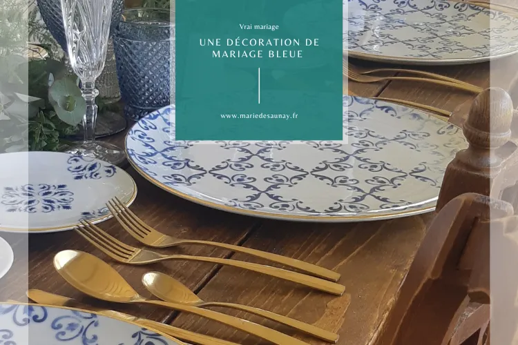 Une décoration de mariage chaleureuse et bleue dans l&rsquo;Orne