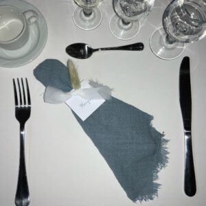 Serviette mariage bleu tissu