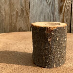 Photophore en rondin de bois