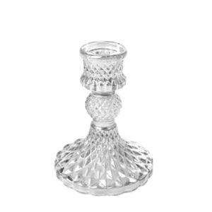 Bougeoir en verre ciselé