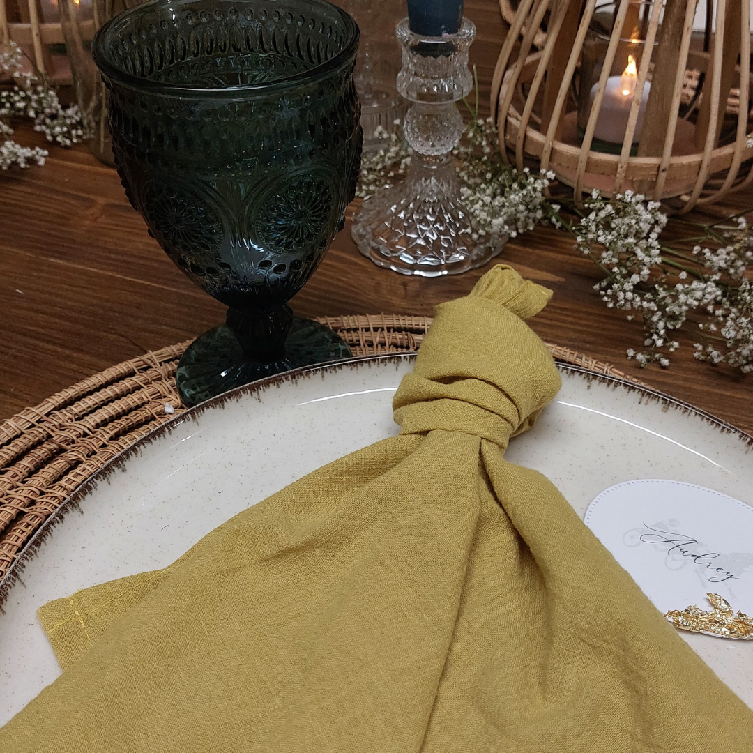 serviette tissus jaune