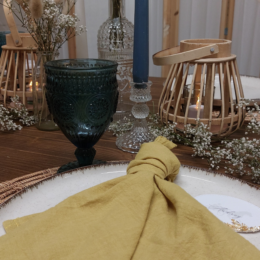 serviette tissus jaune