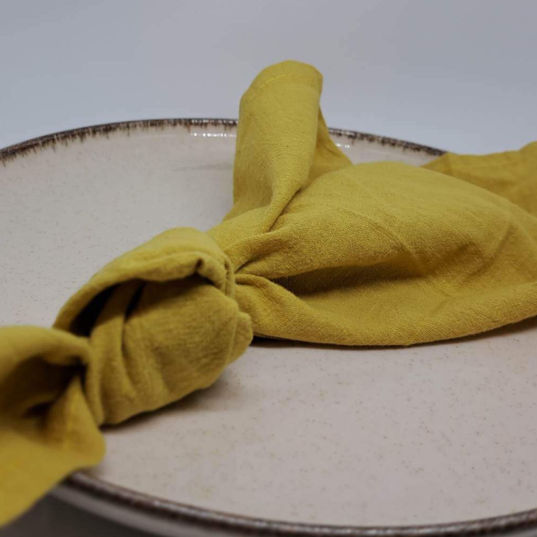 Serviette ocre déco de mariage table