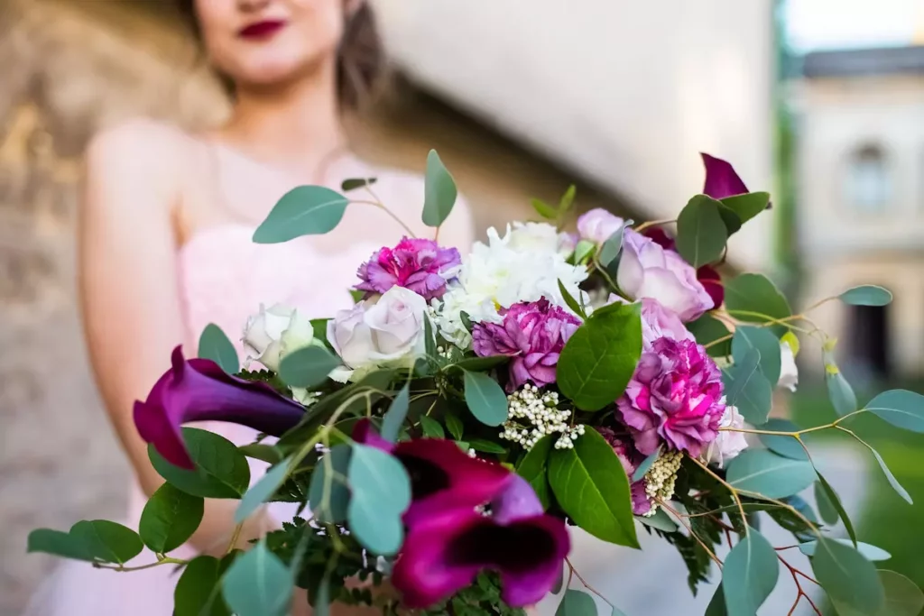 mariage chromatique rose violine