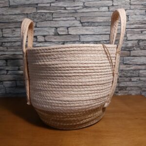 panier jute rose beige
