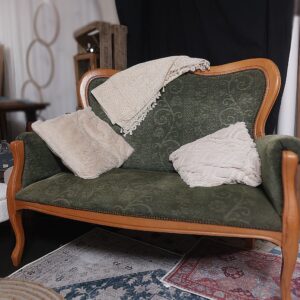 canapé vert vintage