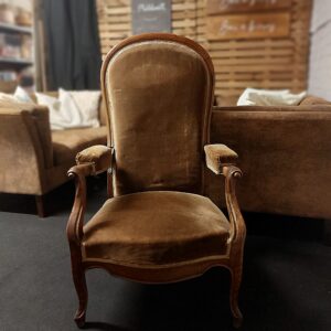 fauteuil velours marron