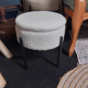 tabouret bouclettes blanc
