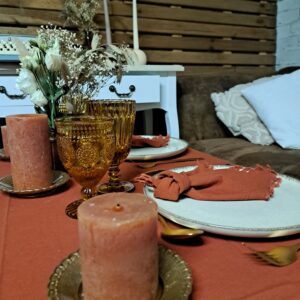 Nappe terracotta en location mariage normandie