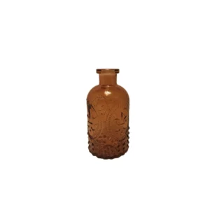 Soliflore en verre ambré texturé, disponible à la location pour une décoration de mariage et d’événements élégants.