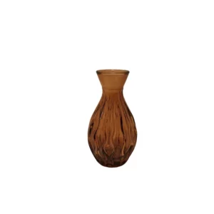 Soliflore en verre ambré texturé, disponible à la location pour une décoration de mariage élégante et chaleureuse.