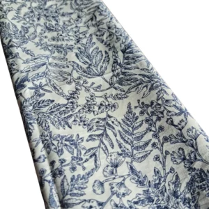 Serviette toile de Jouy mariage bleu modèle Dan en location en Normandie