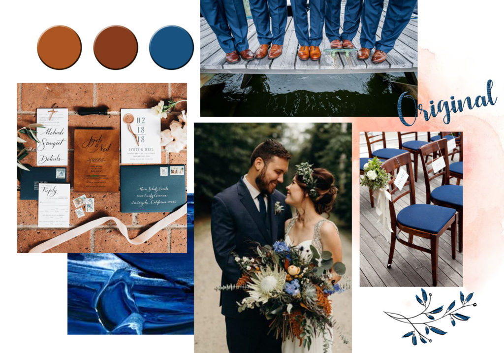 decoratrice-de-mariage-normandie-caen-colorimetrie-palette-colorée-original-bleu-et-camel-tendance-2020