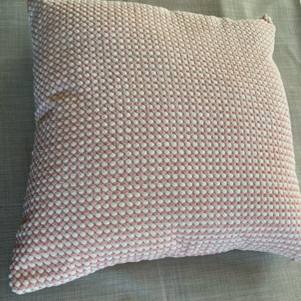 Coussin blanc rose