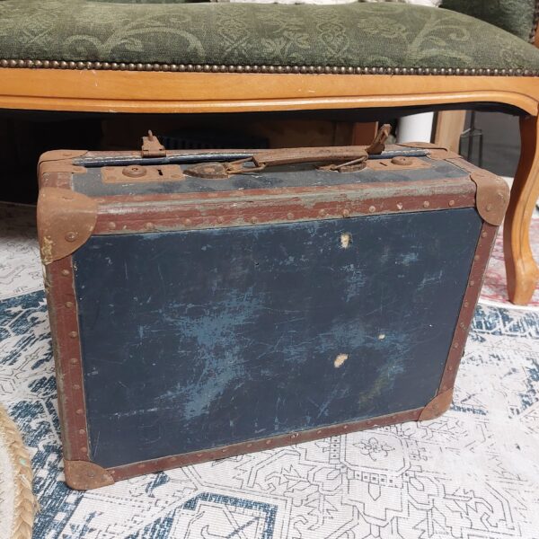 valise ancienne vintage bleu