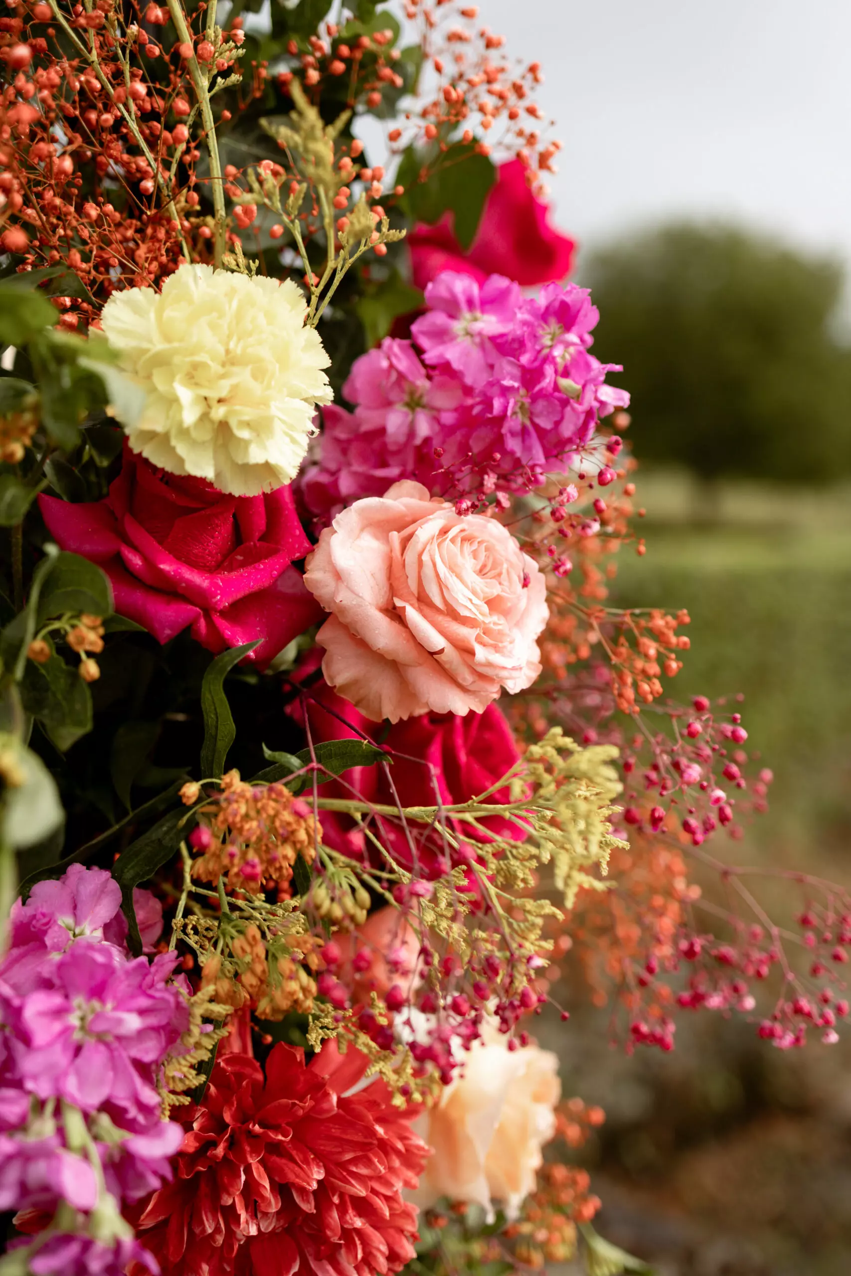 photos de mariage fleurs colorées
