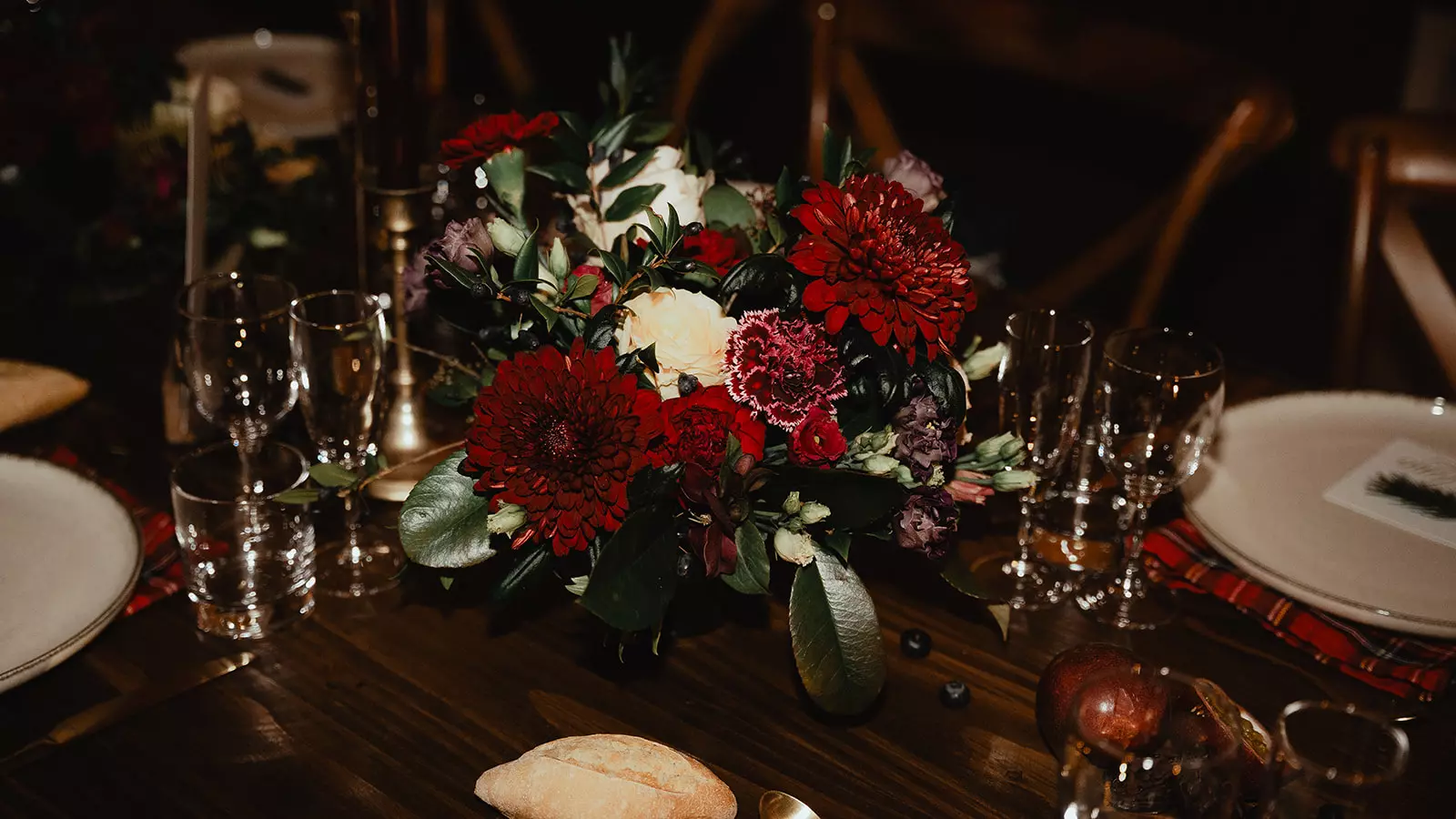 photos de mariage de noel centre de table normandie