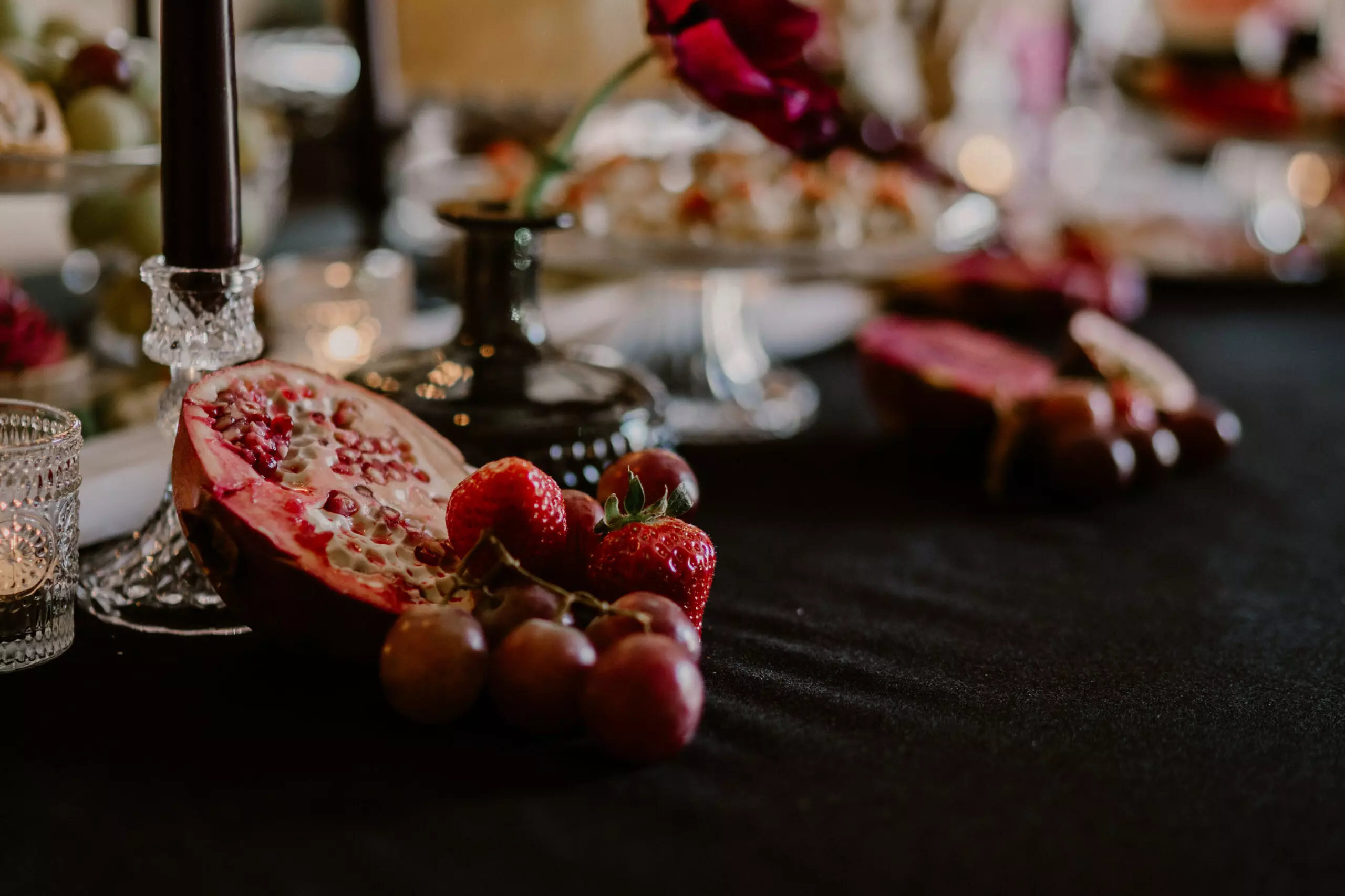 photos de mariage décoration fruits en centre de table wedding designer