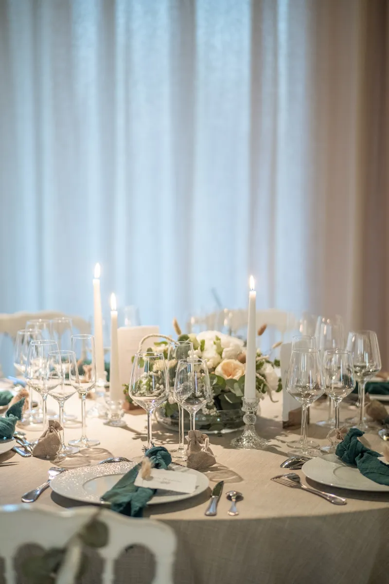 photos de mariage nappe en lin ambiance nature