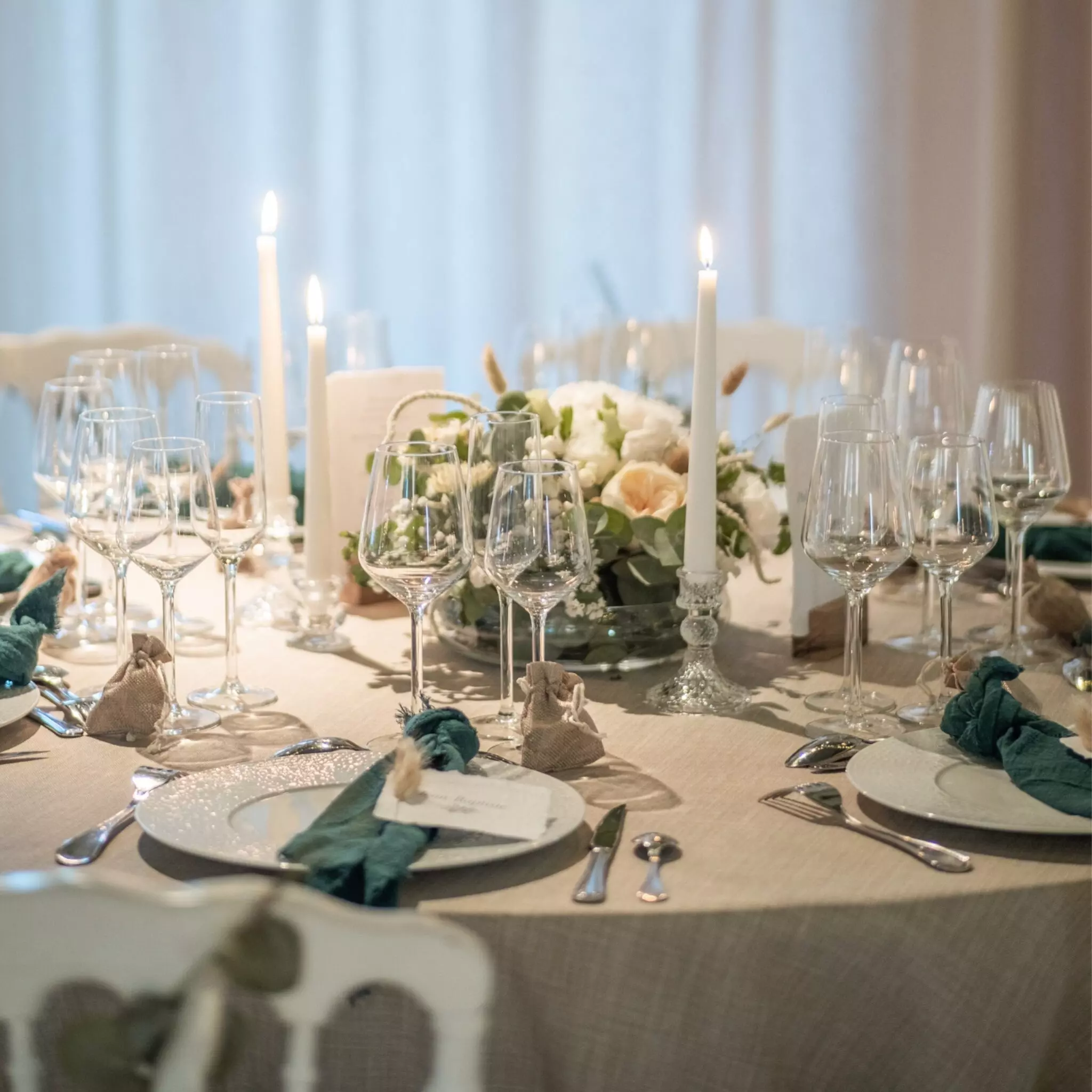 photos de mariage table nature nappe en lin