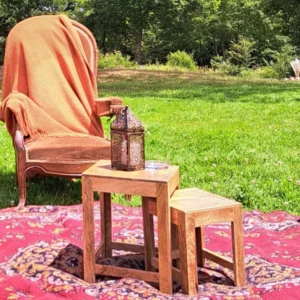 Couverture en laine terracotta – Location pour mariage et événements en extérieur