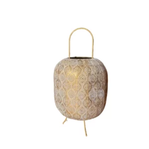 Lanterne en métal doré ajouré 70 cm – Location pour décoration de mariage et d’événements