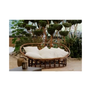 Loveuse Blaise en rotin avec coussins XXL pour mariage en Normandie