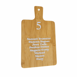 Planche en bois clair Tancrède 25 x 14 cm pour plan de table en Normandie