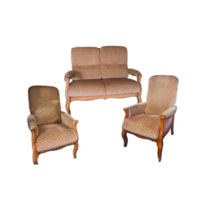 salon vintage velours vieux rose banquette fauteuil pouf mariage normandie